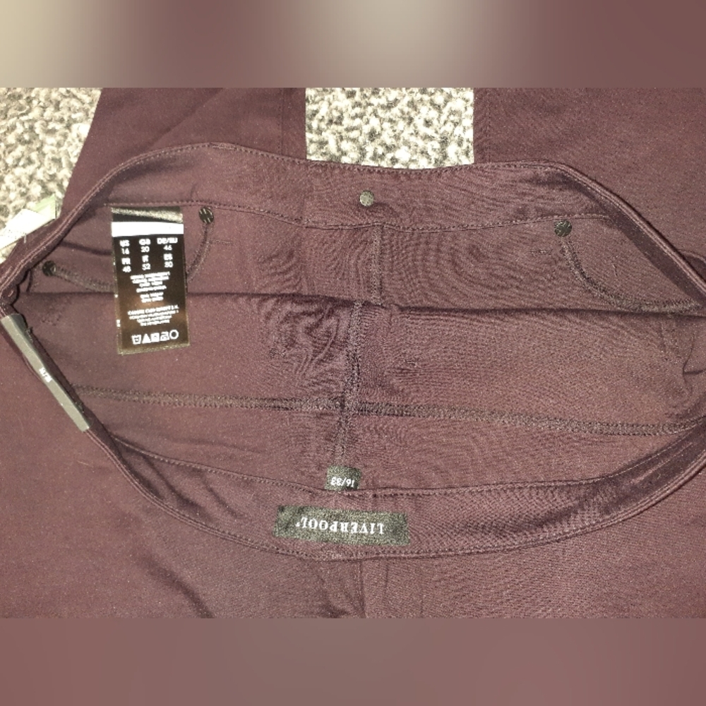 NWT! LIVERPOOL JEANS COMPANY JACQUELINE SKINNY PANT DARK PURPLE SIZE 16/33 - Picture 11 of 14